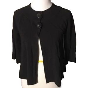 🆕 Cable & Gauge Women's Black Two Button Sweater size S